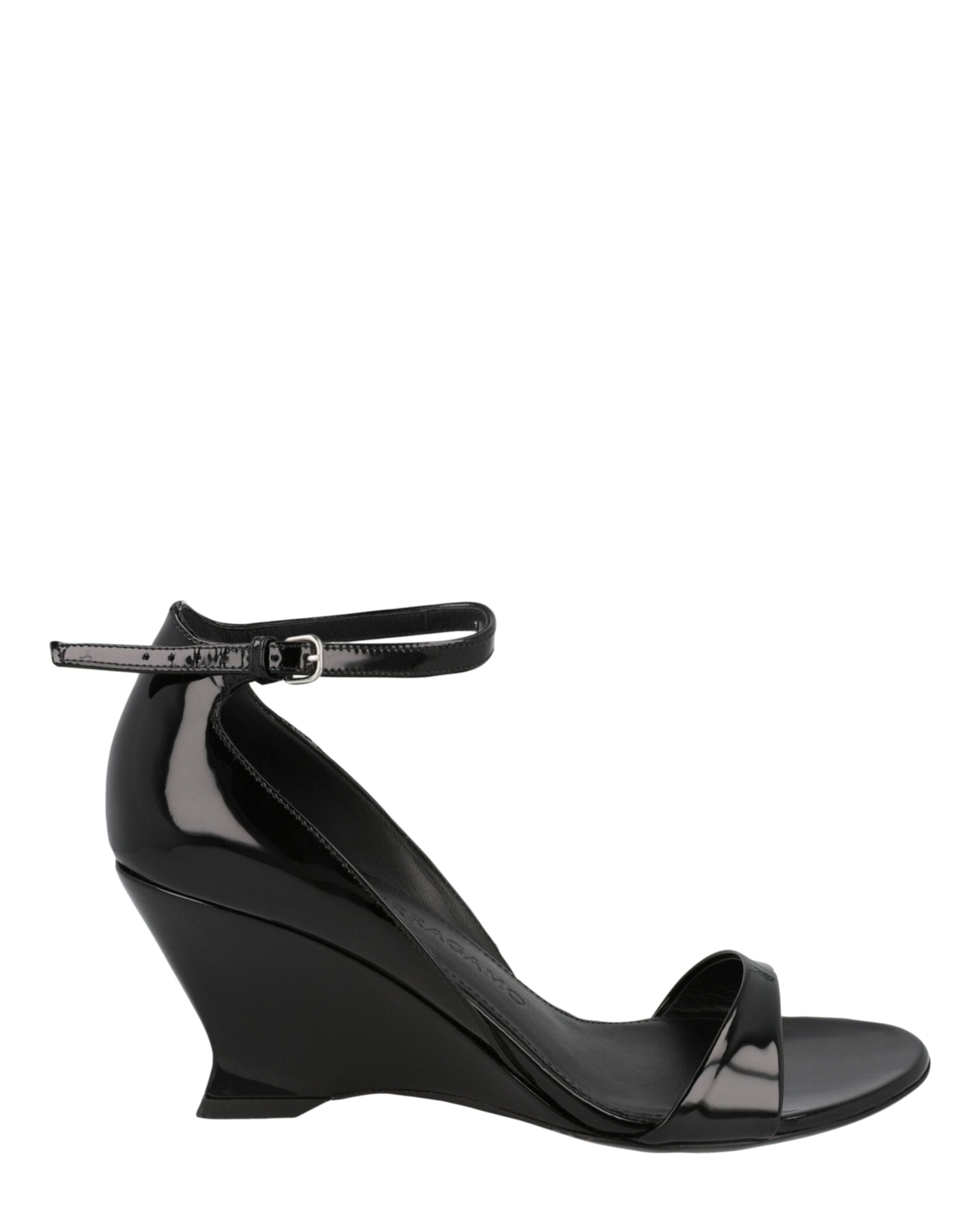 Ferragamo Womens Vidette Patent Leather Wedge Sandals – Bluefly