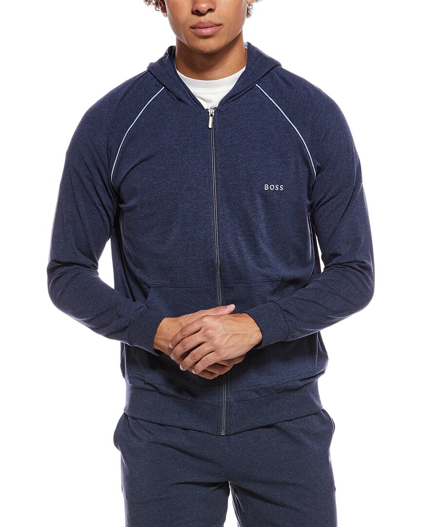 HUGO BOSS フード付きジャージ 上下　ブラック/ブルー HUGO BOSS フード付きジャージ 上下 ブラック/ブルー HUGO BOSS フード