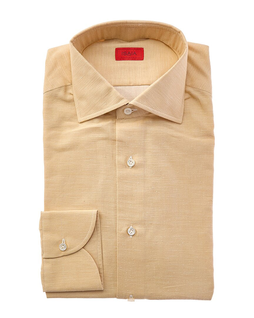 isaia dress shirts Silk-Blend Shirt no-vs and a button 1960s Cream Cowl Neck Color:Noir/Multi