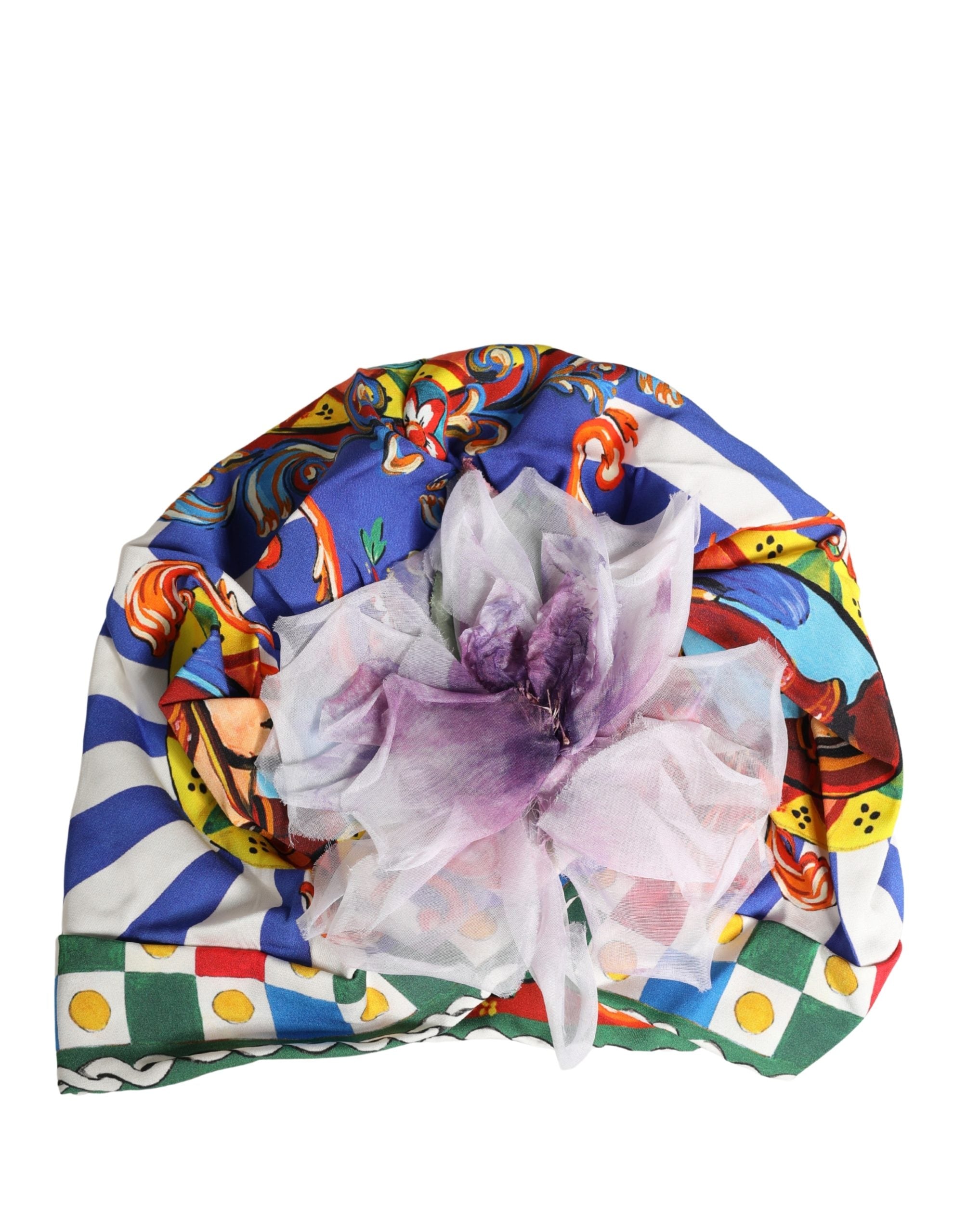 Dolce & Gabbana Multicolor Carretto Motif Turban Headwear  display picture 2