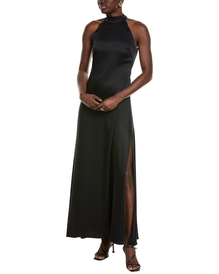 Toccin Jocelyn Tie-Front Satin Maxi Dress