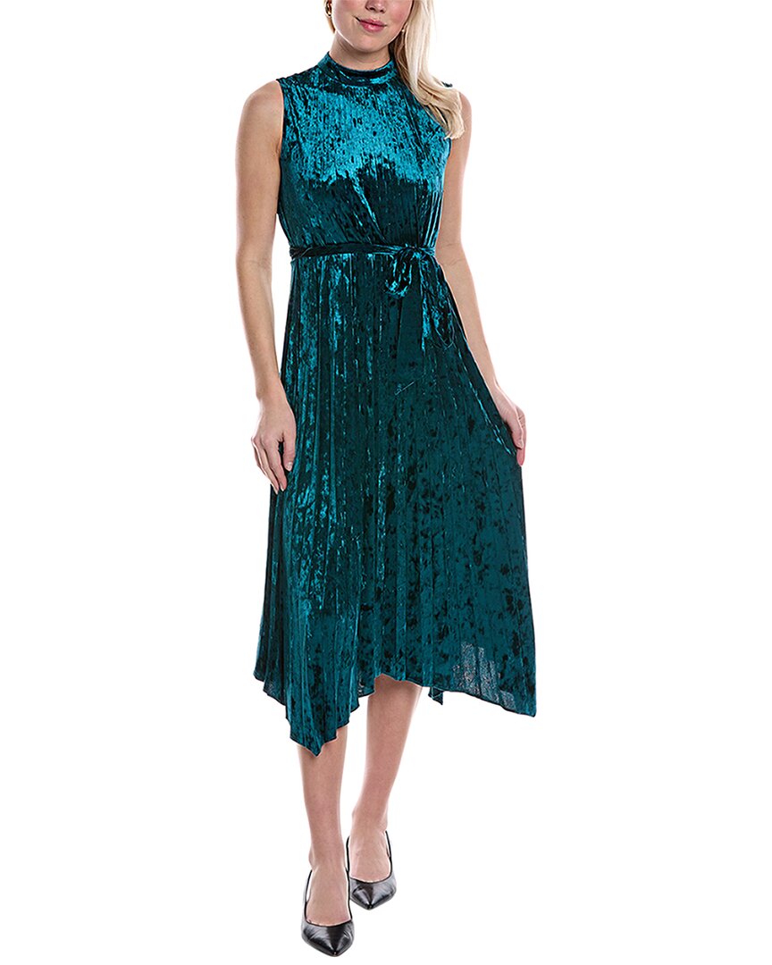 Tahari Asl Velvet Midi Dress, Teal / 6 Tahari Asl Velvet Midi Dress, Teal / 6