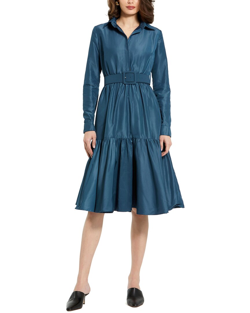 knee length dresses for ladies Mac Duggal 9142 Long Sleeve Midi Dress