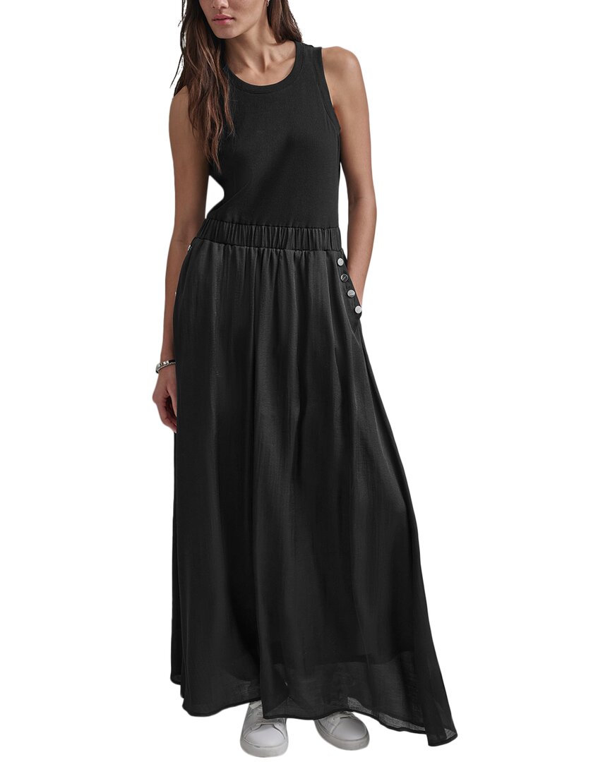 dkny maxi dress Women's Mixed Media Midi Tank in Black Size Small adding a touch of Color:Amalfi Tile Stunning Lace Maxi Dress thigh-split