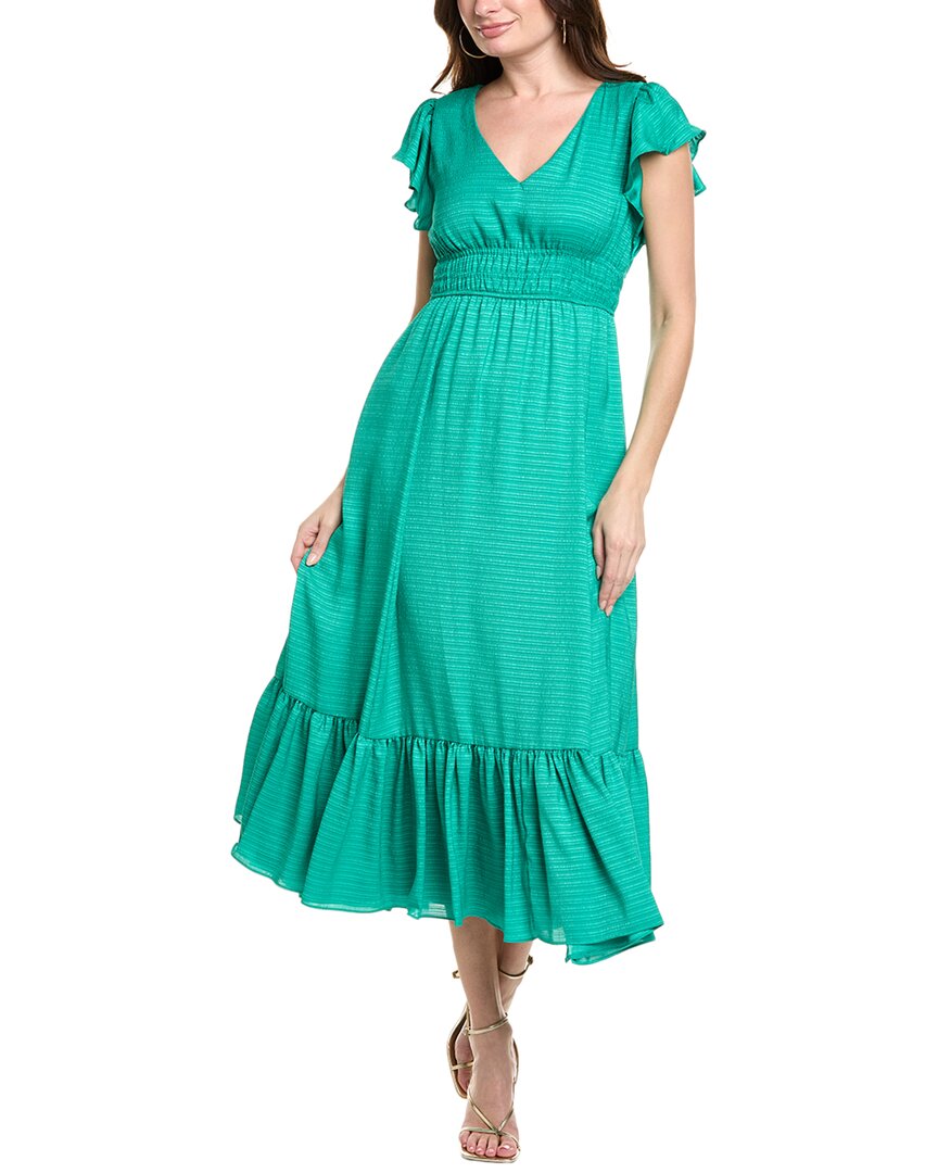 Taylor Satin Escada Stripe Jacquard Maxi Dress, Green / 8