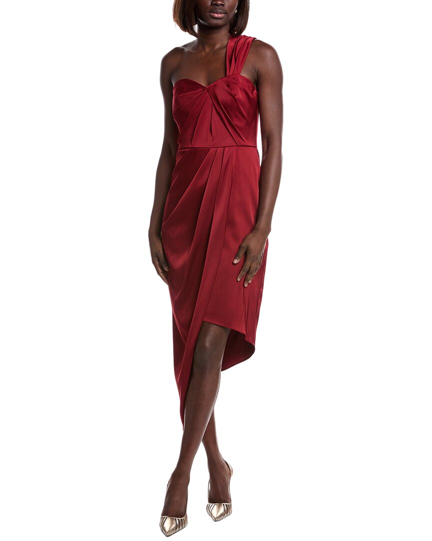 Liv Foster One-Shoulder Satin Midi Dress