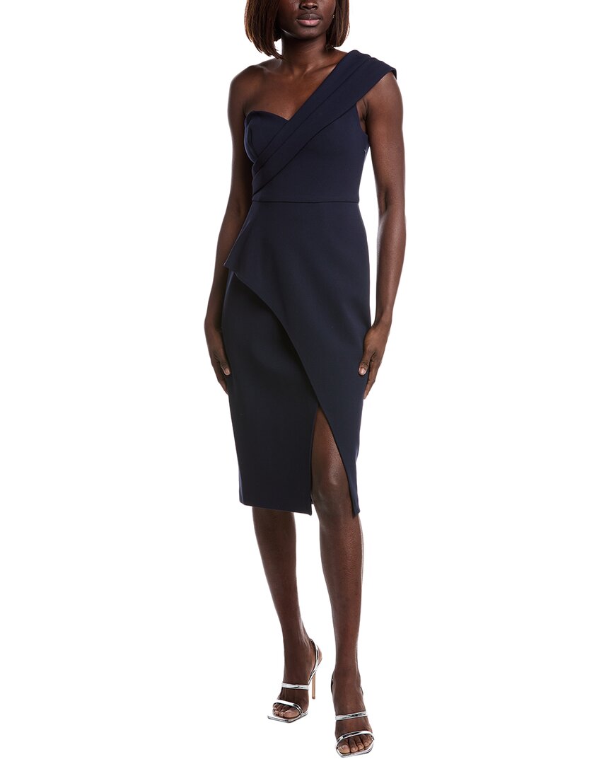 Aidan Mattox Bonded Crepe Midi Dress, 4 / Blue