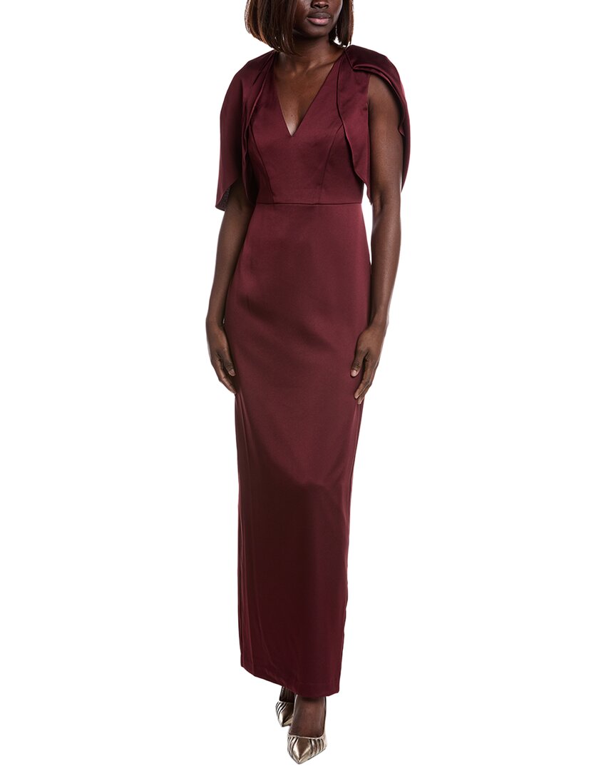 Aidan Mattox Crepe Back Satin Gown, Red / 0 Aidan Mattox Crepe Back Satin Gown, Red / 0
