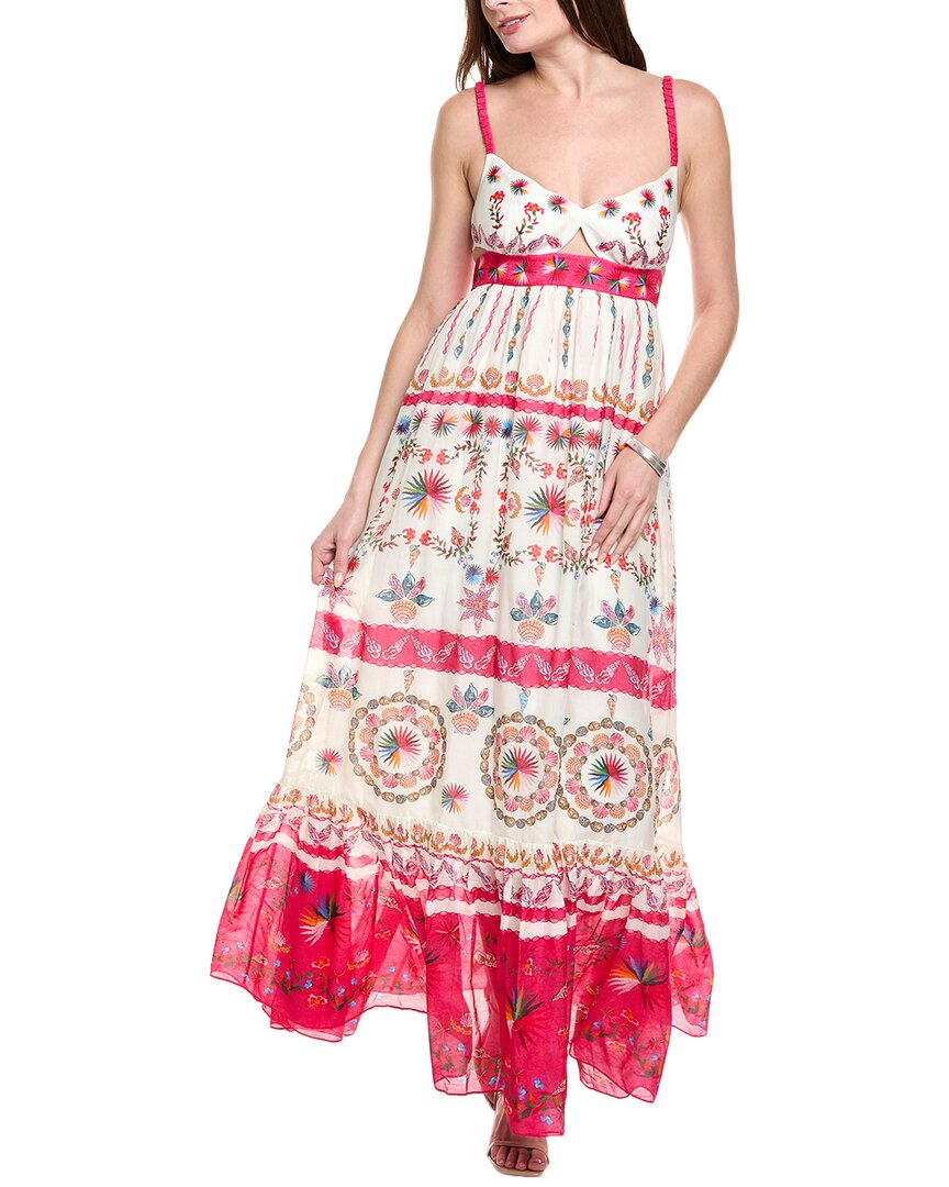Saloni Linen Bodice Silk-Blend Maxi Dress Saloni Linen Bodice Silk-Blend Maxi Dress