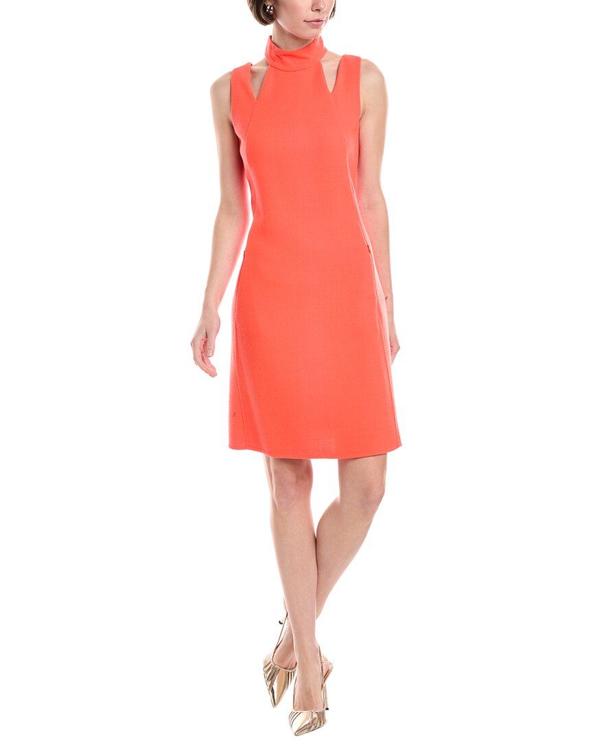 akris orange dress Akris punto Ruffle One-Shoulder Belted Mini Dress