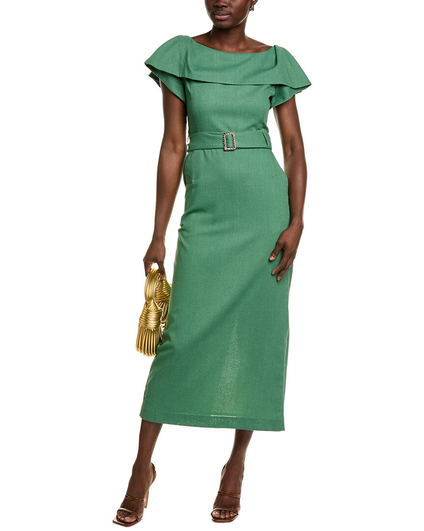 Bgl Linen-Blend Midi Dress  Bluefly