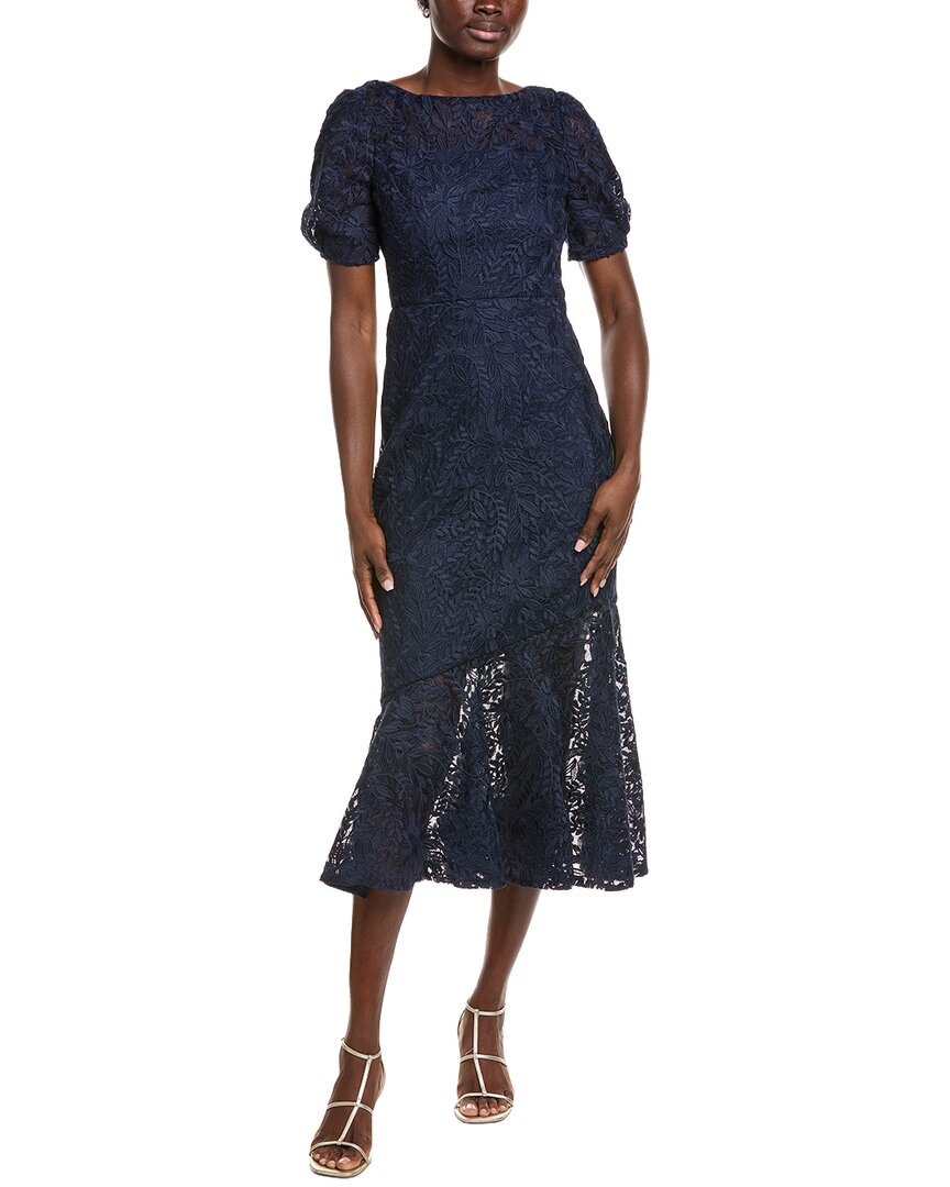 kay unger dresses Kay Unger womens Portia Tea-Length Dress, 4, Blue, Women's