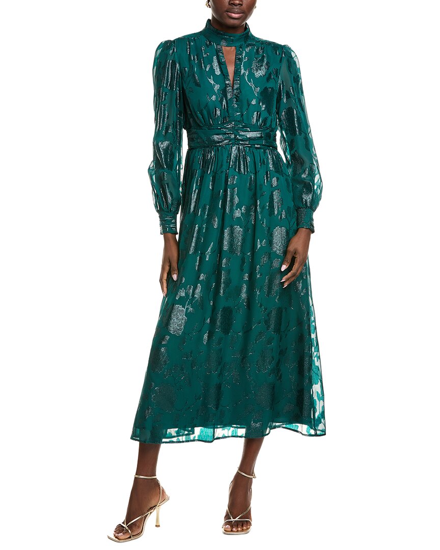anne klein mock neck midi dress Anne Klein Jacquard Lurex Midi Dress – Bluefly
