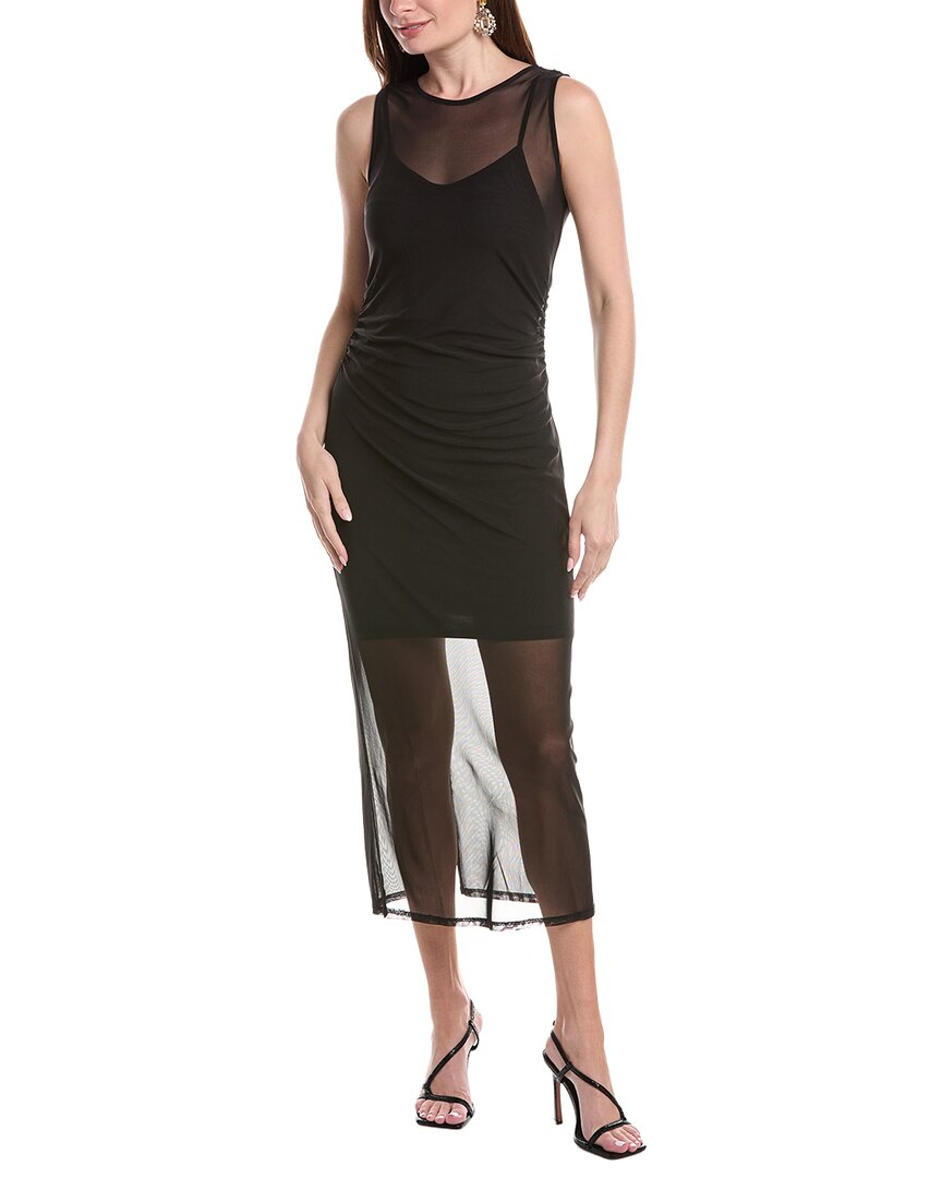 Laundry By Shelli Segal Shirred Midriff Stretch Mesh Column Dress Laundry By Shelli Segal Shirred Midriff Stretch Mesh Column Dress