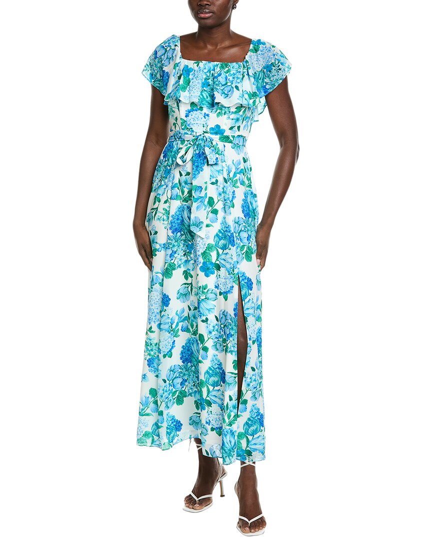 maison tara maxi dress Printed Chiffon Crepe Short Sleeve Dress, White / 8 Men's Hot Pink Trouser The gown is made GOWNS Color:FUSCHSIA