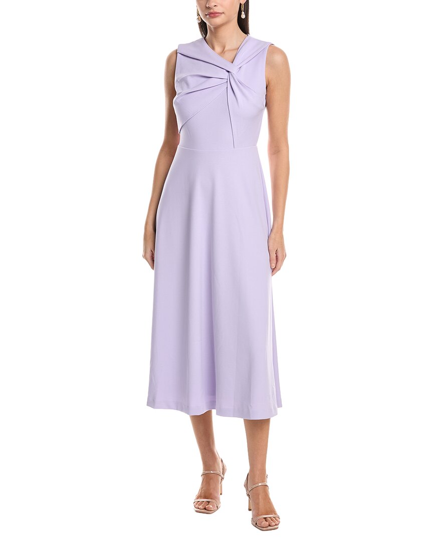 Anne Klein Twist Front A Line Modern Midi Dress