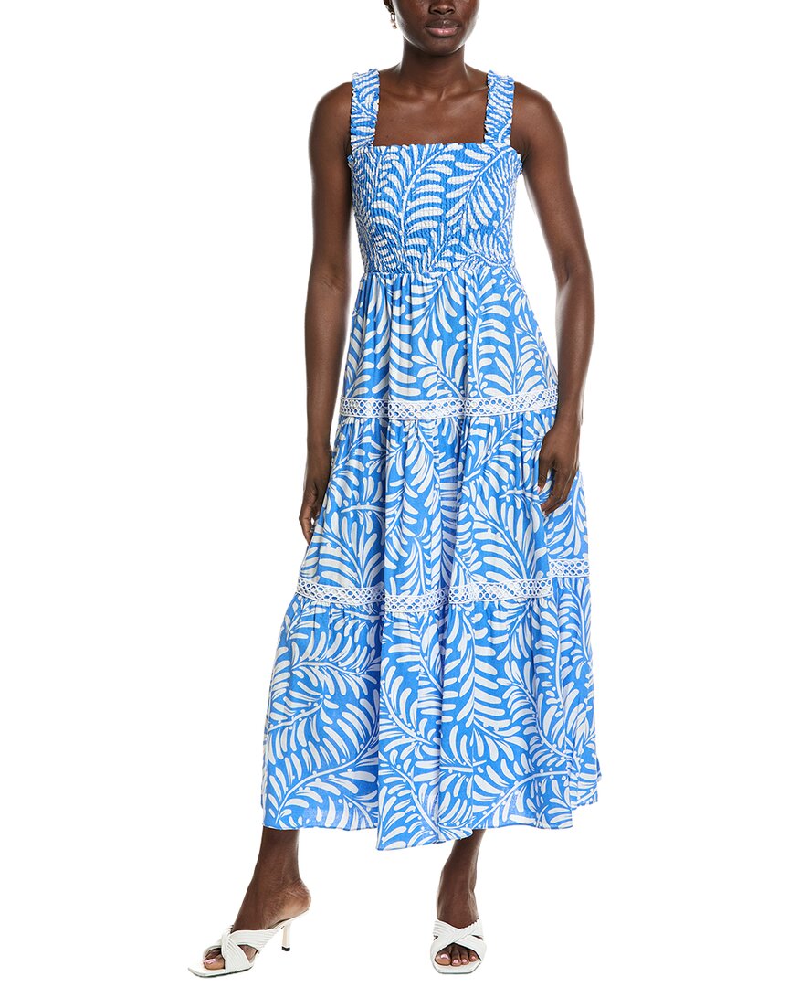 Anne Klein Smocked Linen-Blend Patio Dress  Bluefly
