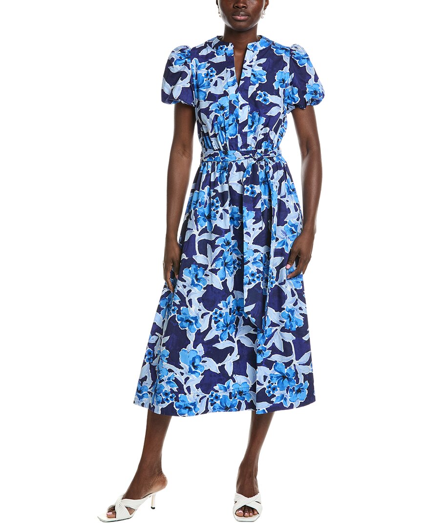Anne Klein A-Line Morden Midi Dress - Blue