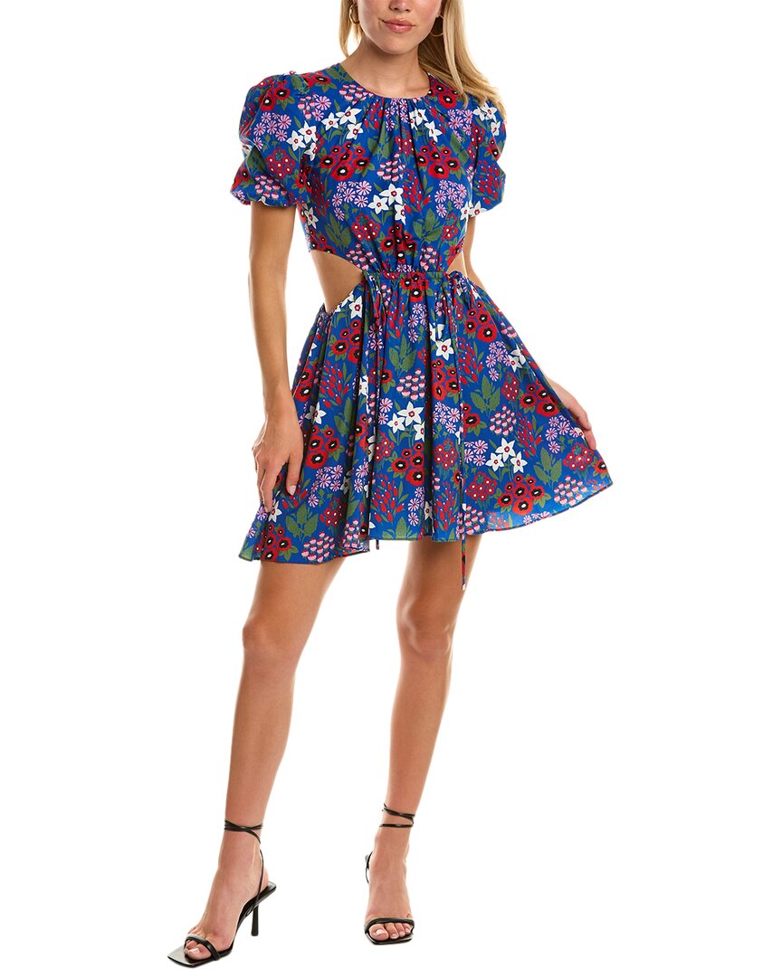 knee length dresses for ladies Amur Pia Pleated Midi Dress in Garden Blues main image 0