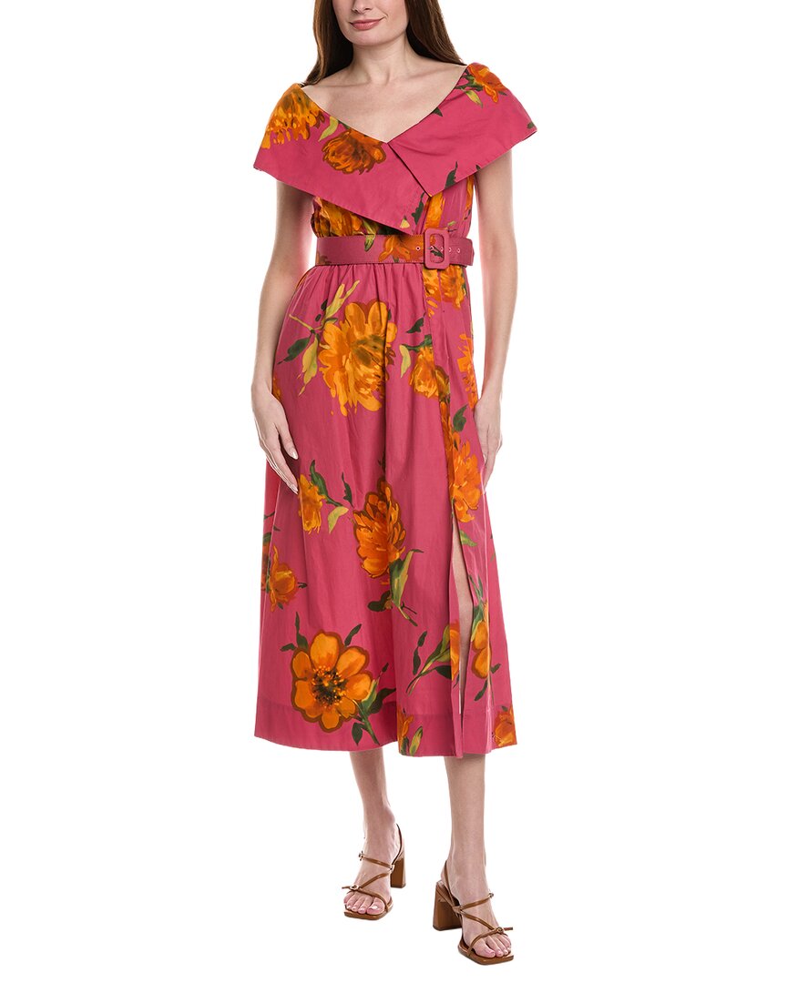 Lela Rose Asymmetrical Button Front Cuff Dress