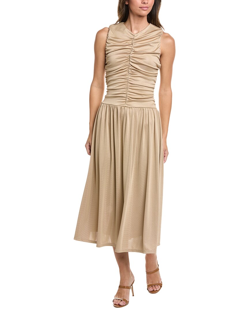drawstring a line dress Kenneth Cole Women's Ruched A-Line Midi - SOFT Cocoa Savana Color:Butter-Cream Belinda Stella York Bridal SY8105 Styled here on a
