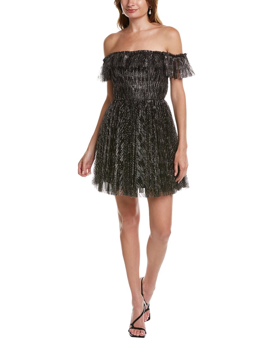 ml Monique Lhuillier womens Off-The-Shoulder Cocktail Dress, 0, Black