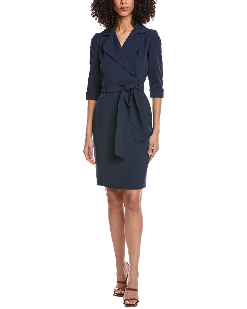 black halo sheath dress Black Halo Women's Lucinda Belted Sheath Dress - Pacific Blue