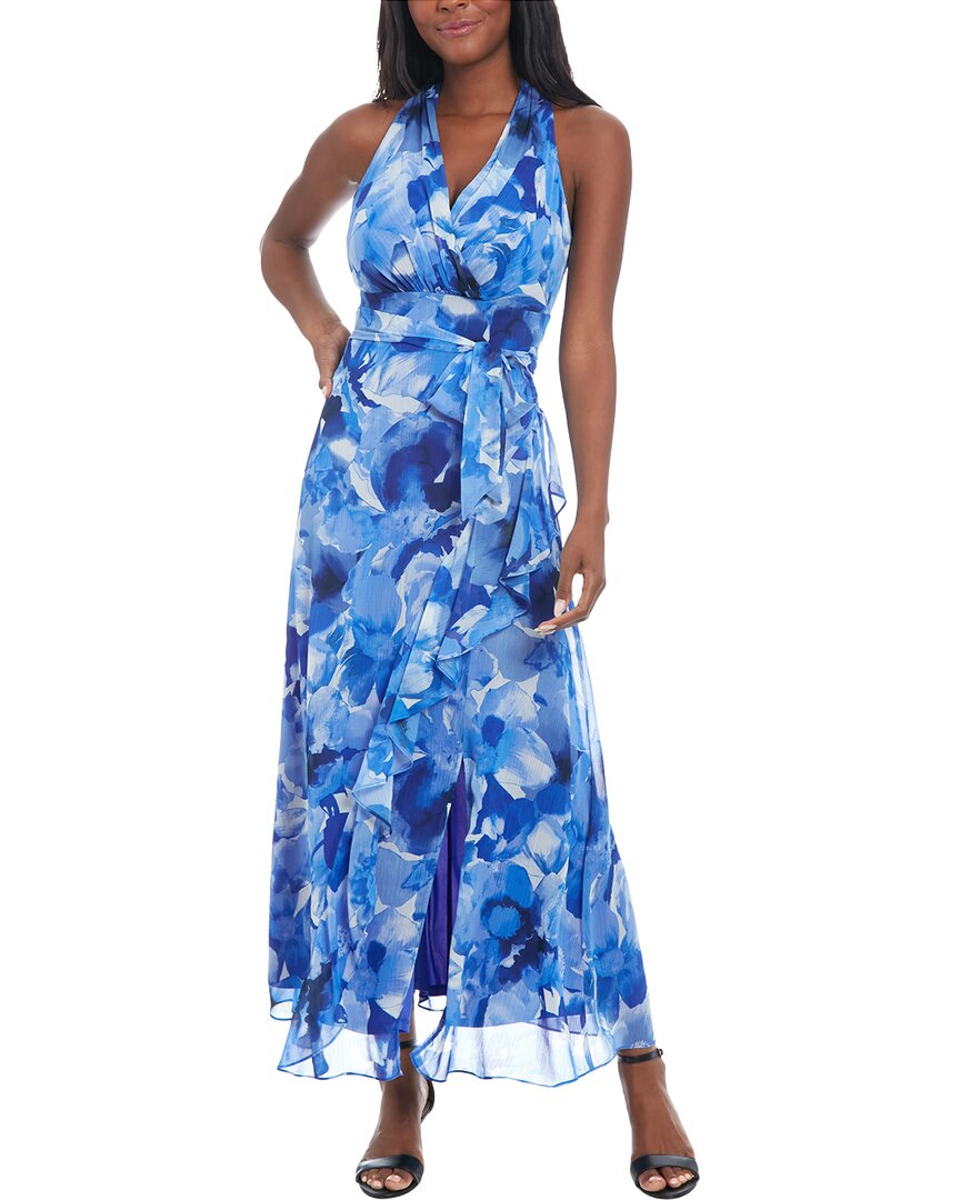 London Times womens Maxi Dress, 0, Blue, Women's