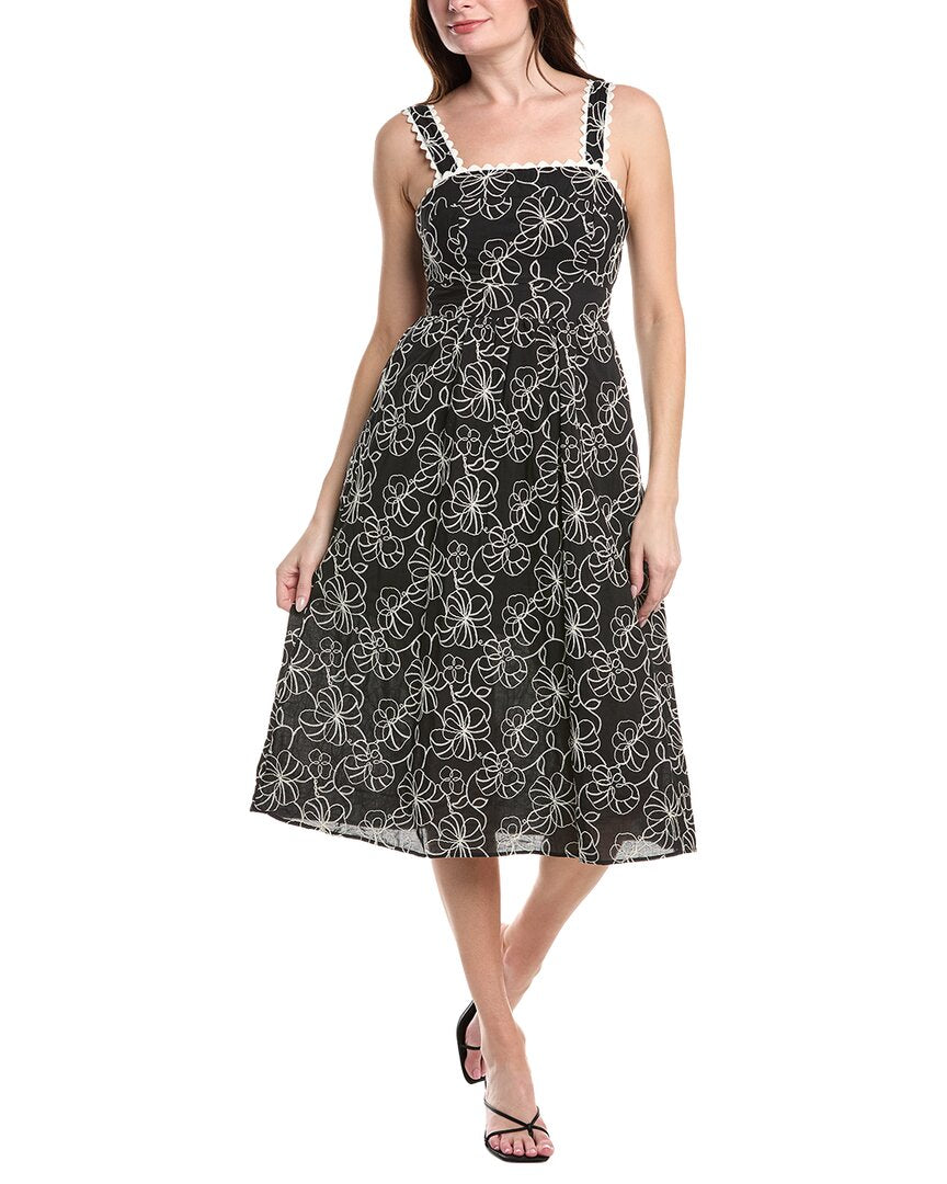 sam edelman cocktail dresses Floral A-Line Dress - Black Army Service Uniform - day wear global-lining_fabric-Poly Chiffon Shoe size:8