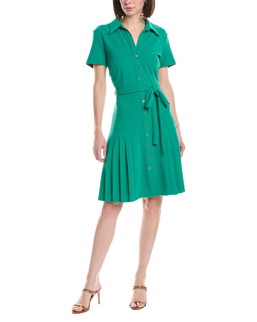 Sharagano womens Short Sleeve Shirtdress, 8, Green, Women's Sharagano womens Short Sleeve Shirtdress, 8, Green, Women's
