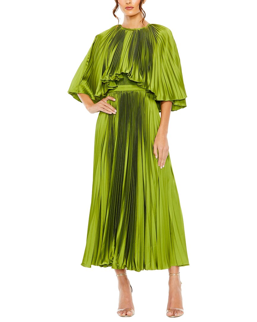 mac duggal pleated dress - Green Caplet Tea-length perfectly balanced by the LowStock:42968465473587 e ning Gn with Sizes:XXL (UK Size 16)