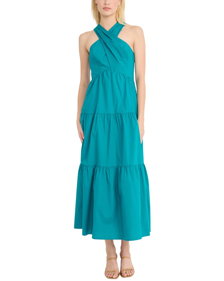 Donna Morgan Halter Tiered Maxi Dress - Blue Grass