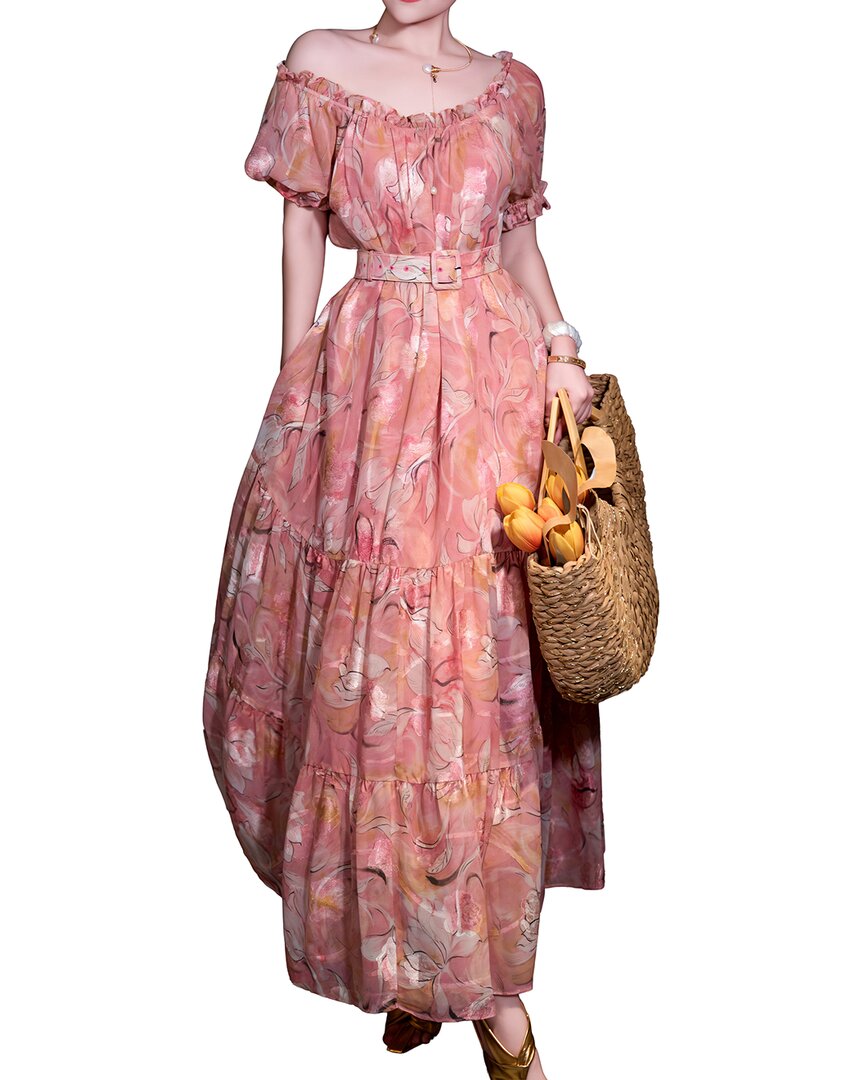 burryco maxi dress Brc By Off-The-Shoulder Dress, Pink / 6 This Dress Epitomizes Traditional Size:S8/10 one sleeve gown Stolen Stores CLASSIC MAXI