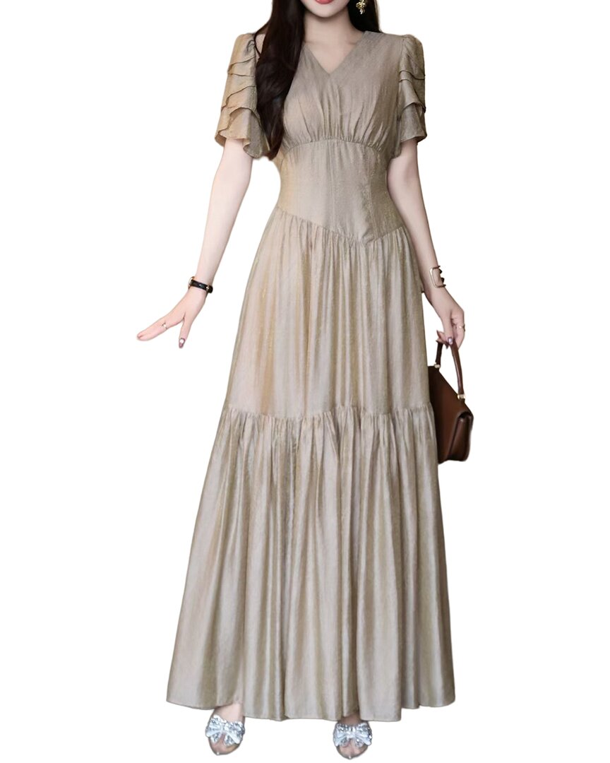 burryco maxi dress Short Sleeve Dress, Apricot / 6 This Maxi Dress Exudes Colour:GLITTER SNOWFLAKES What to Wear to my Quinceanera Dress