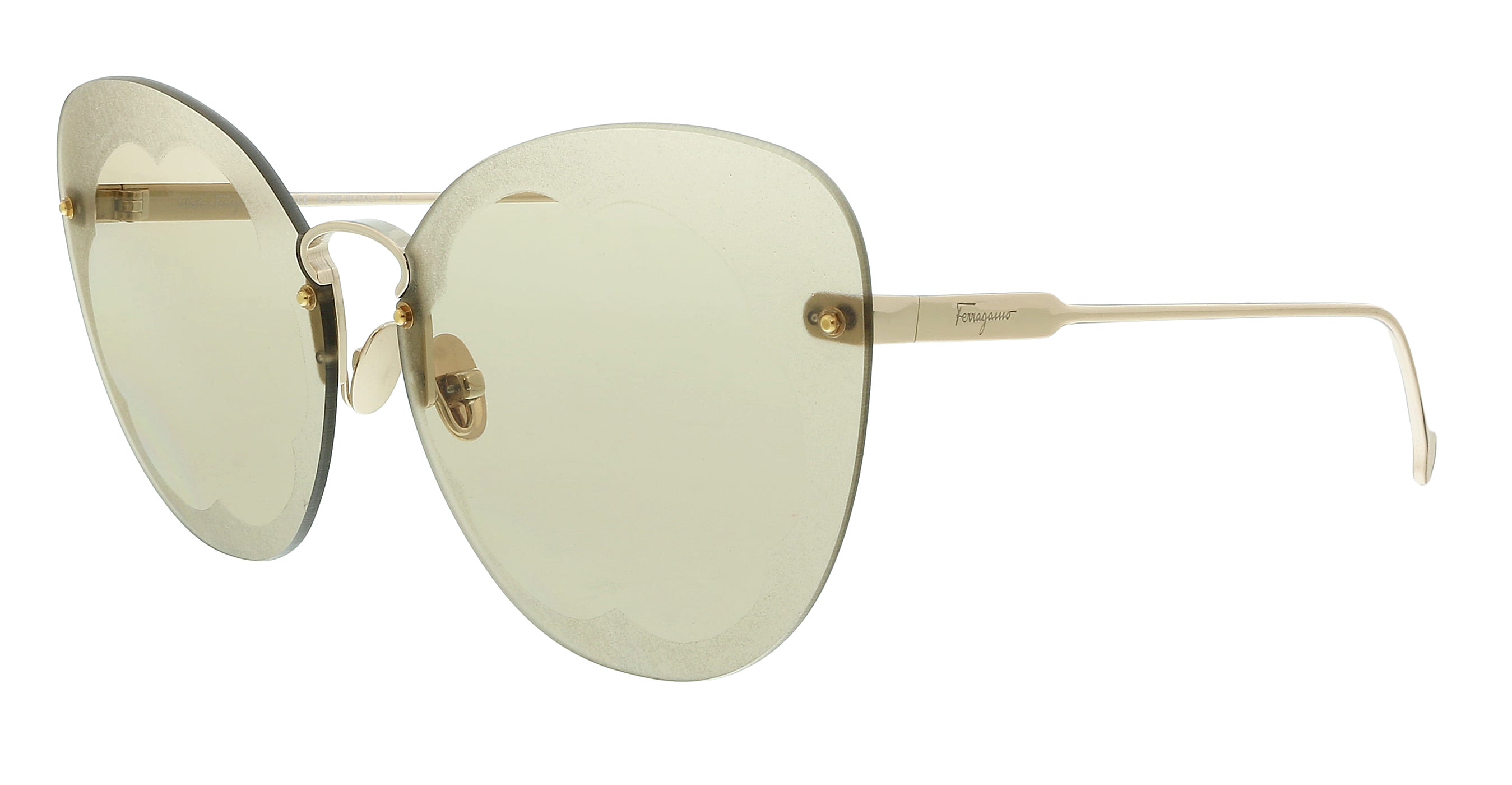 【GALE SEE FIORE】♥️ Salvatore Ferragamo Shiny Gold/Birch Butterfly SF178S FIORE 718