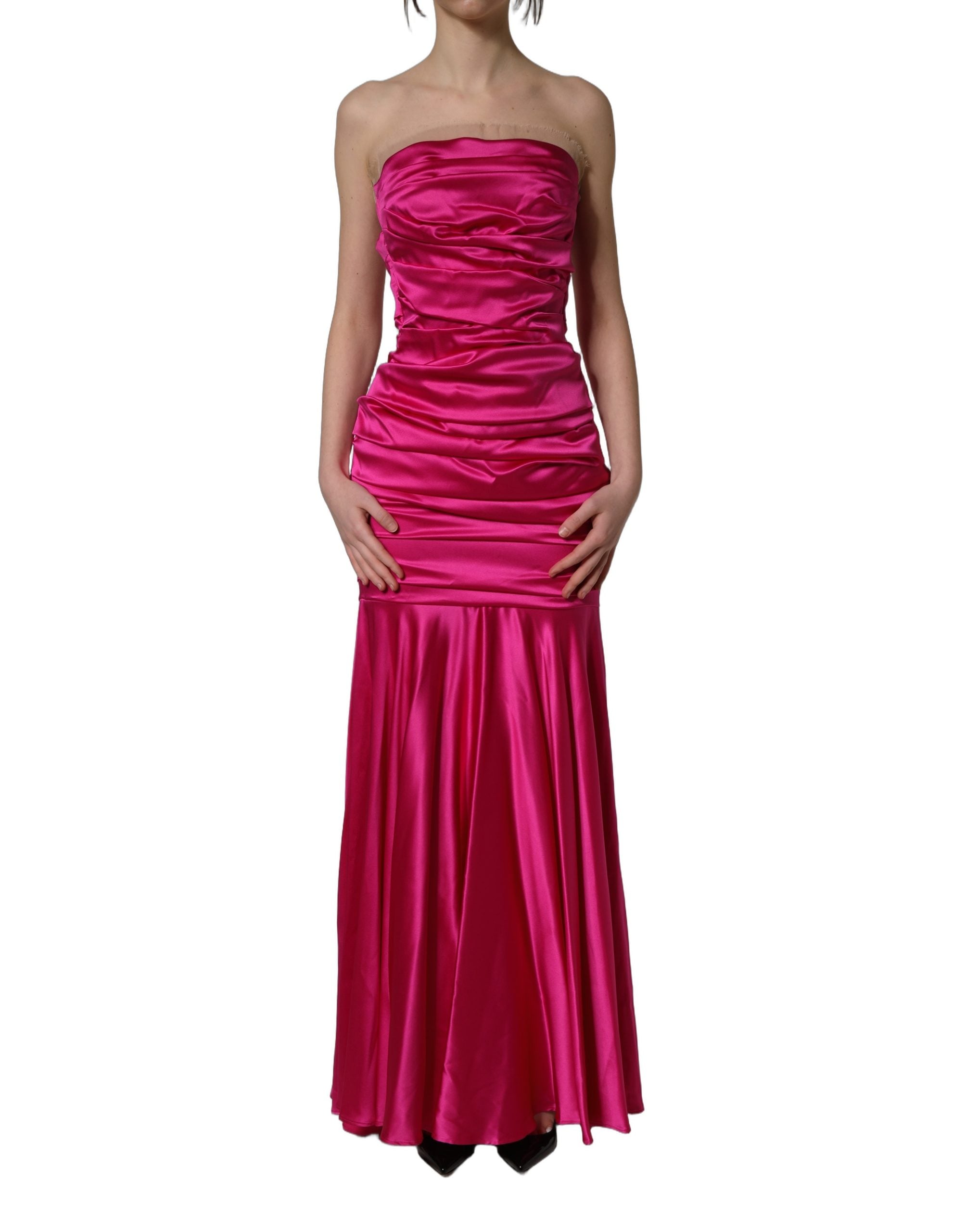 Dolce & Gabbana, Stretch-silk satin dress, Women, Pink, US 0, Dresses