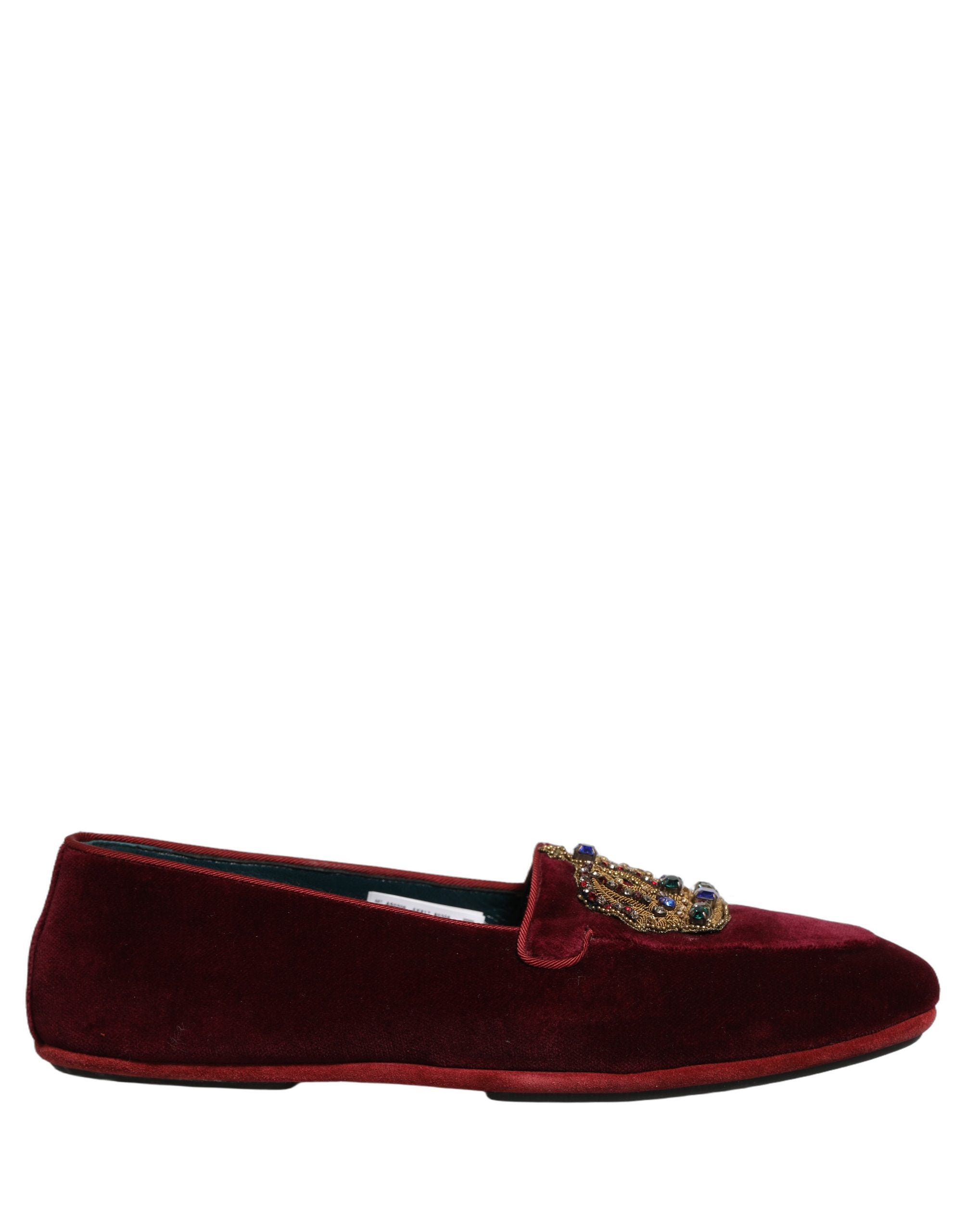 Dolce & Gabbana Burgundy Velvet Crown Slip On Loafers Men's Shoes Bluefly Dolce & Gabbana Burgundy Velvet Crown Slip On Loafers Men's Shoes Bluefly