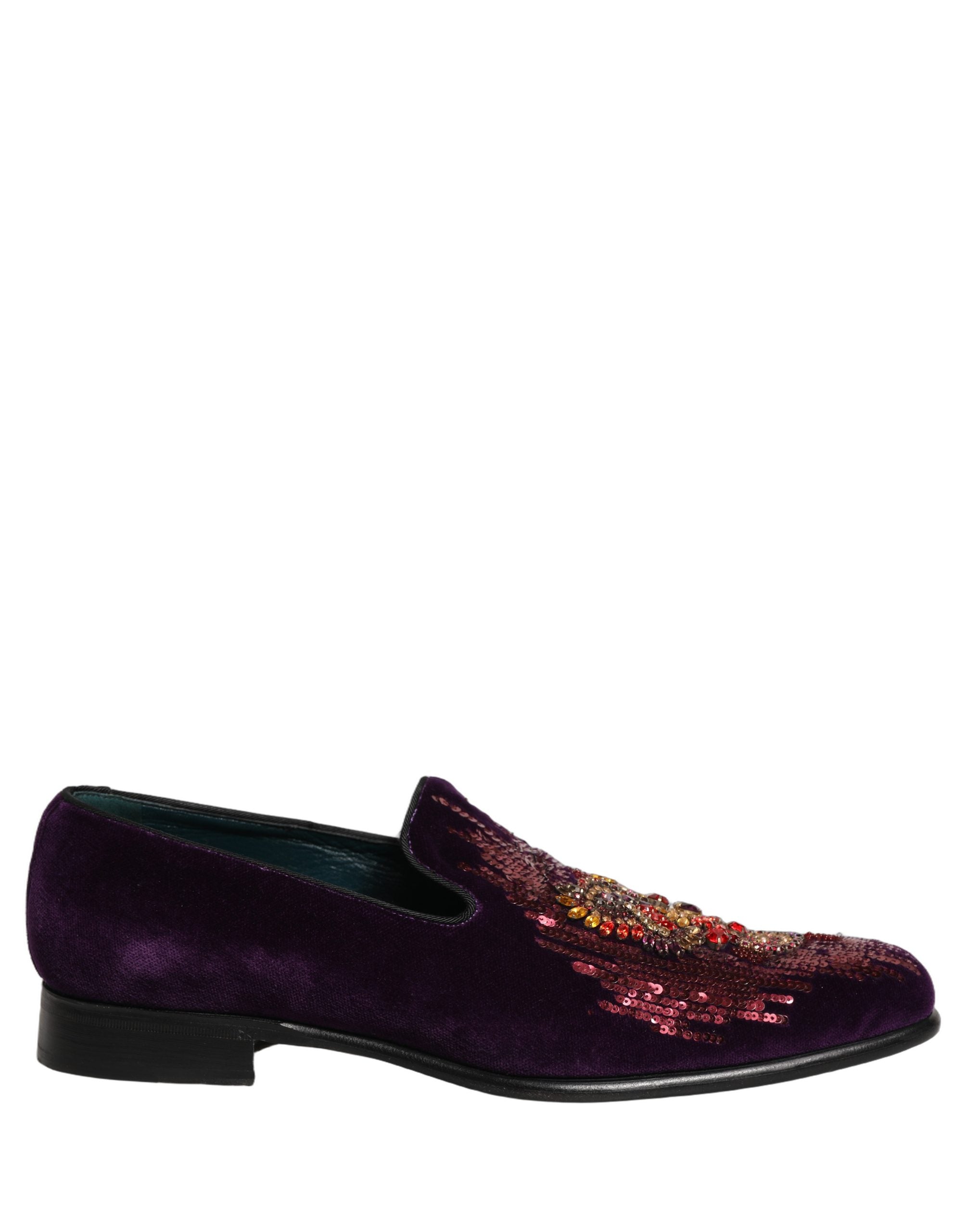 Dolce & Gabbana Violet Velvet Rhinestone Sequin Loafers Men's Shoes (P –  Bluefly