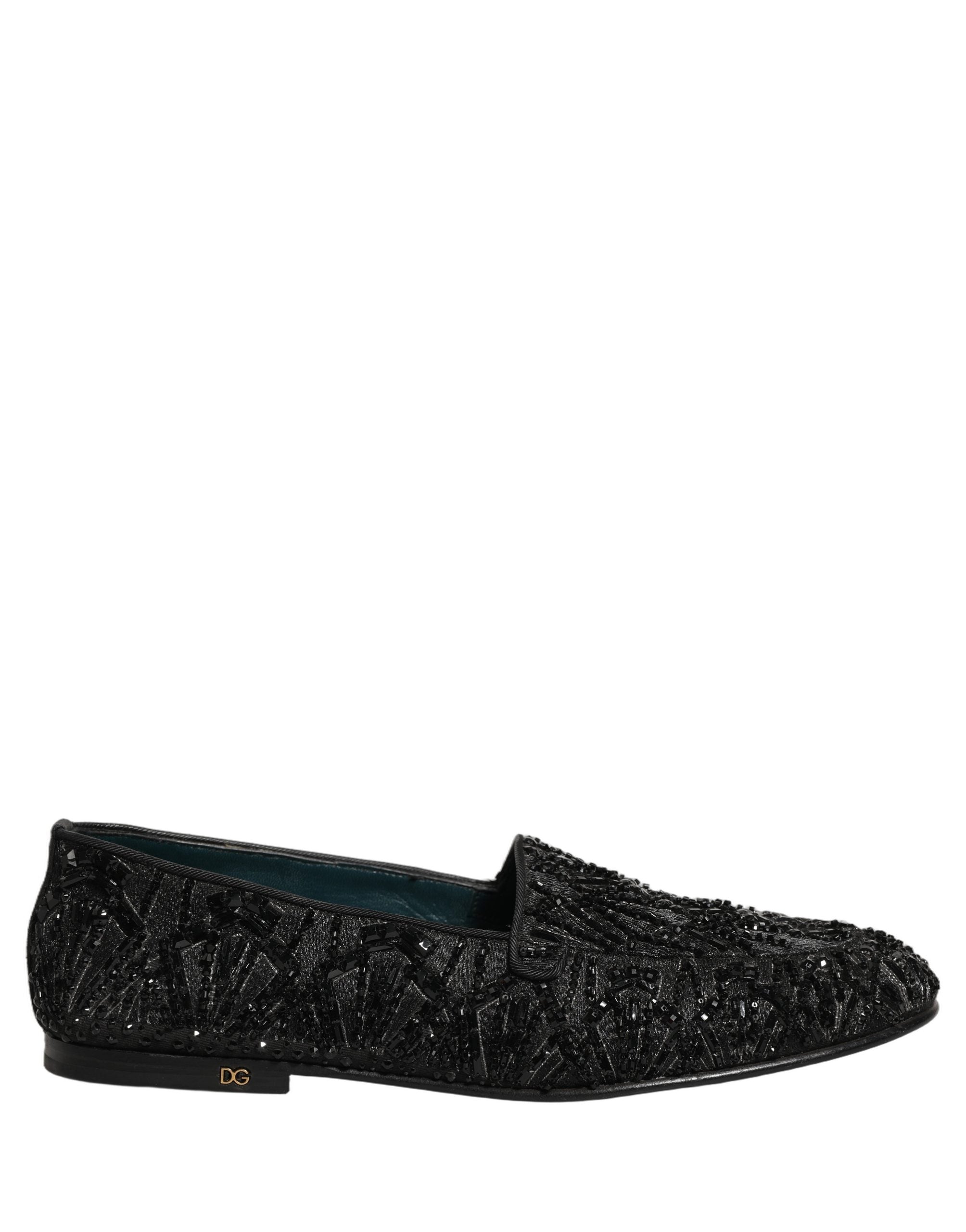 Dolce & Gabbana Black DG Crown Embroidery Loafers Slip On Shoes Dolce & Gabbana Black DG Crown Embroidery Loafers Slip On Shoes main image 4