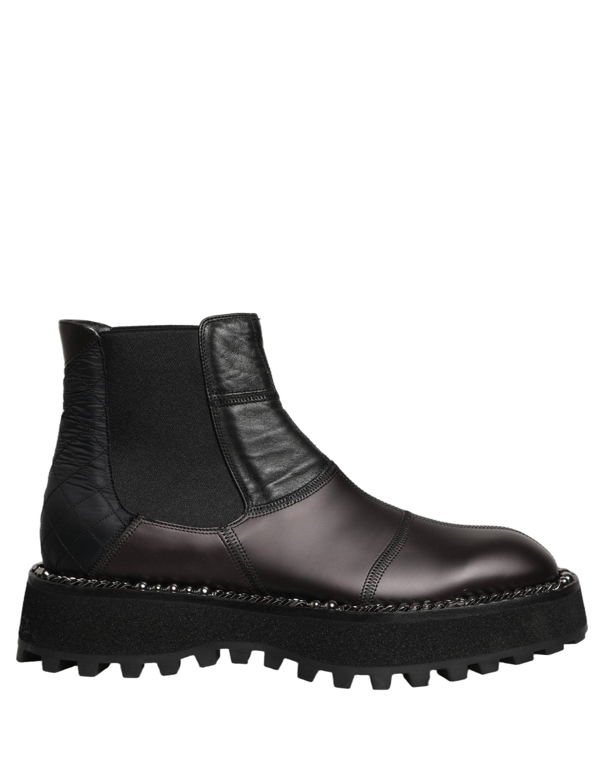 Dolce & Gabbana Black Chelsea Boots Leather Slip On Men 