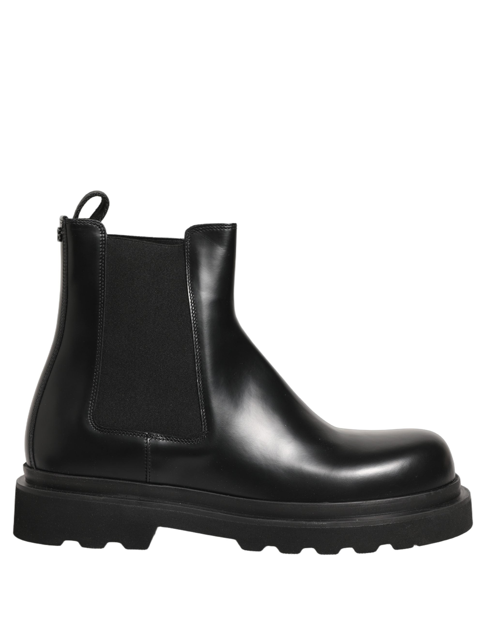 Dolce & Gabbana White Leather Chelsea SlipOn Ankle Boots Men\'s Shoes Dolce & Gabbana Black Leather Slip On Stretch Chelsea Boots  main image 2