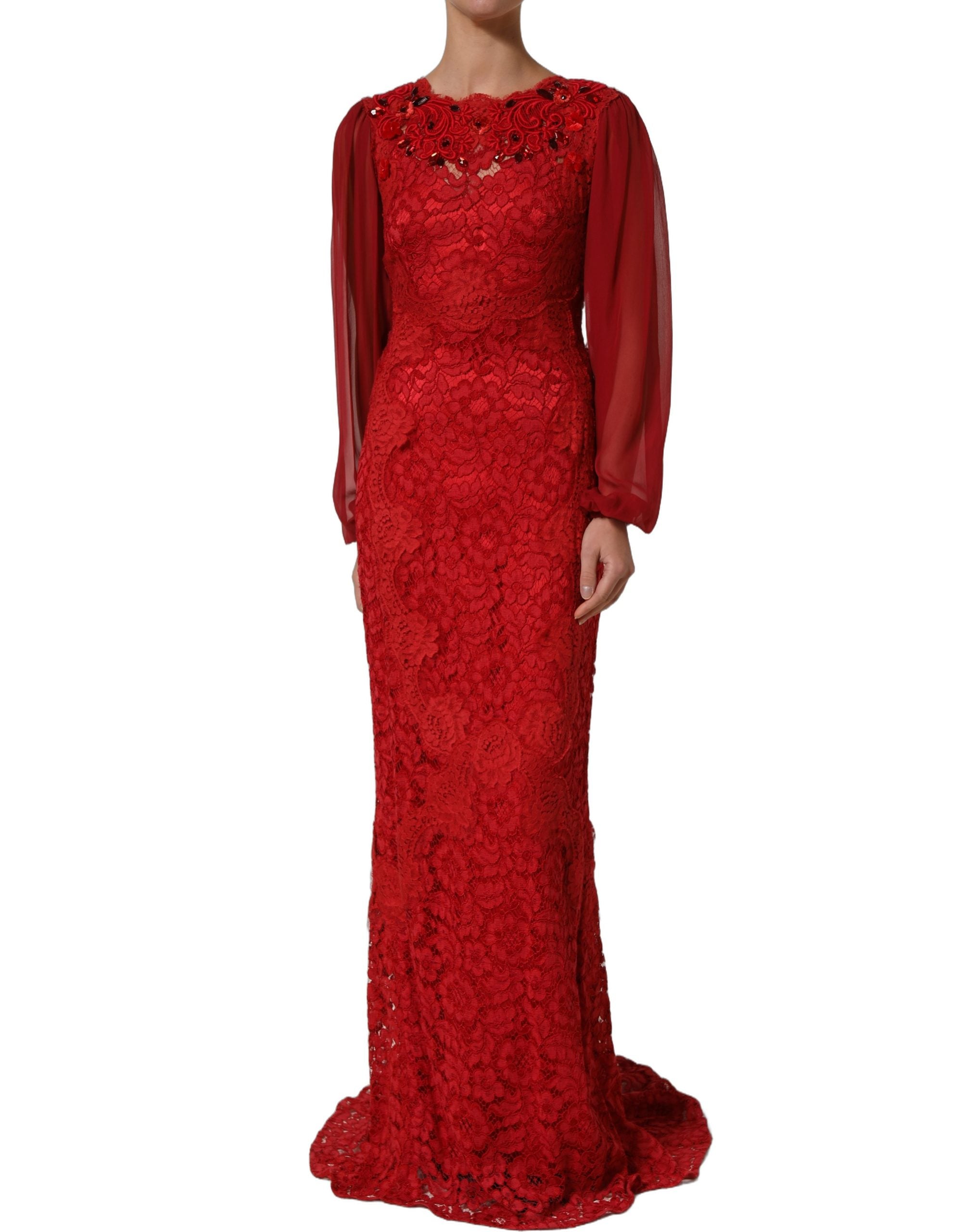 Dolce & Gabbana Red Embellished Mermaid Long Gown Women's Dress (Pre-L –  Bluefly