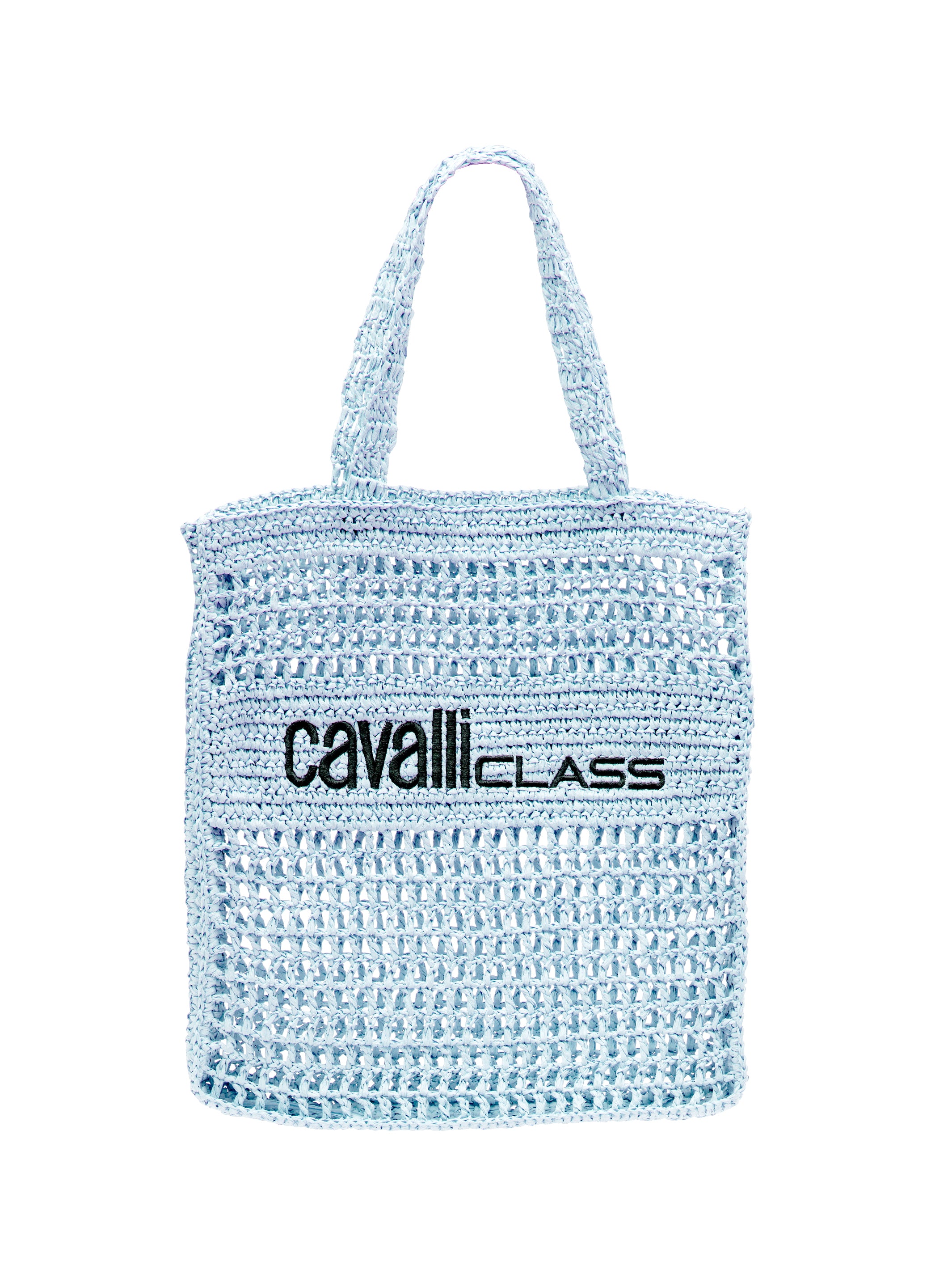 Cavalli Class PORTOFINO Light Blue Crochet Beach Shopper Bag  display picture 1