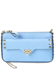 Valentino Rockstud Grainy Leather Wallet On Chain - Bluefly