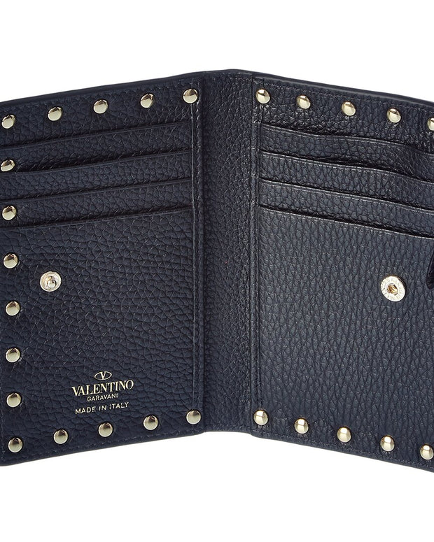 Valentino Rockstud Leather Card Case