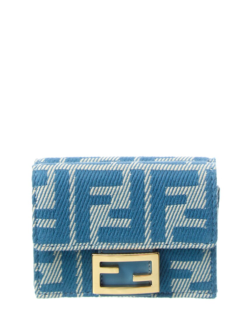Fendi Baguette Ff Micro Trifold Jacquard & Leather Wallet