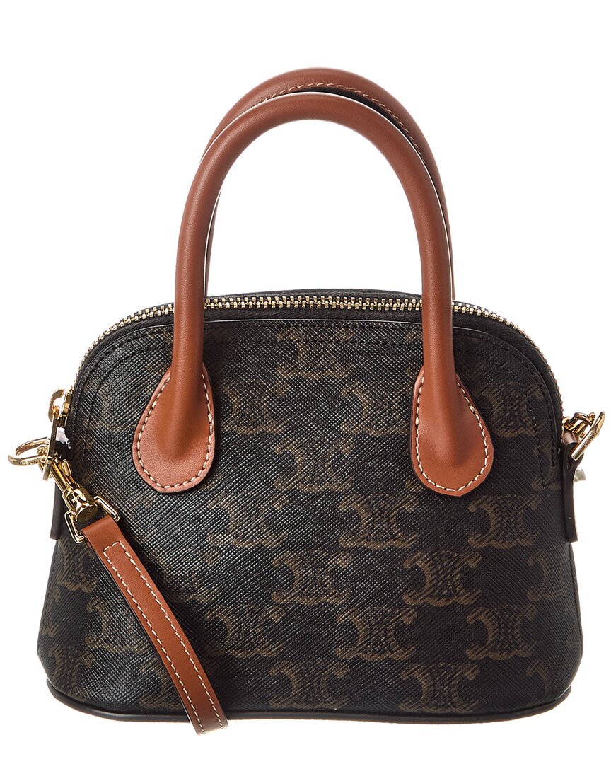 Celine Honorine Mini Triomphe Canvas & Leather Satchel – Bluefly