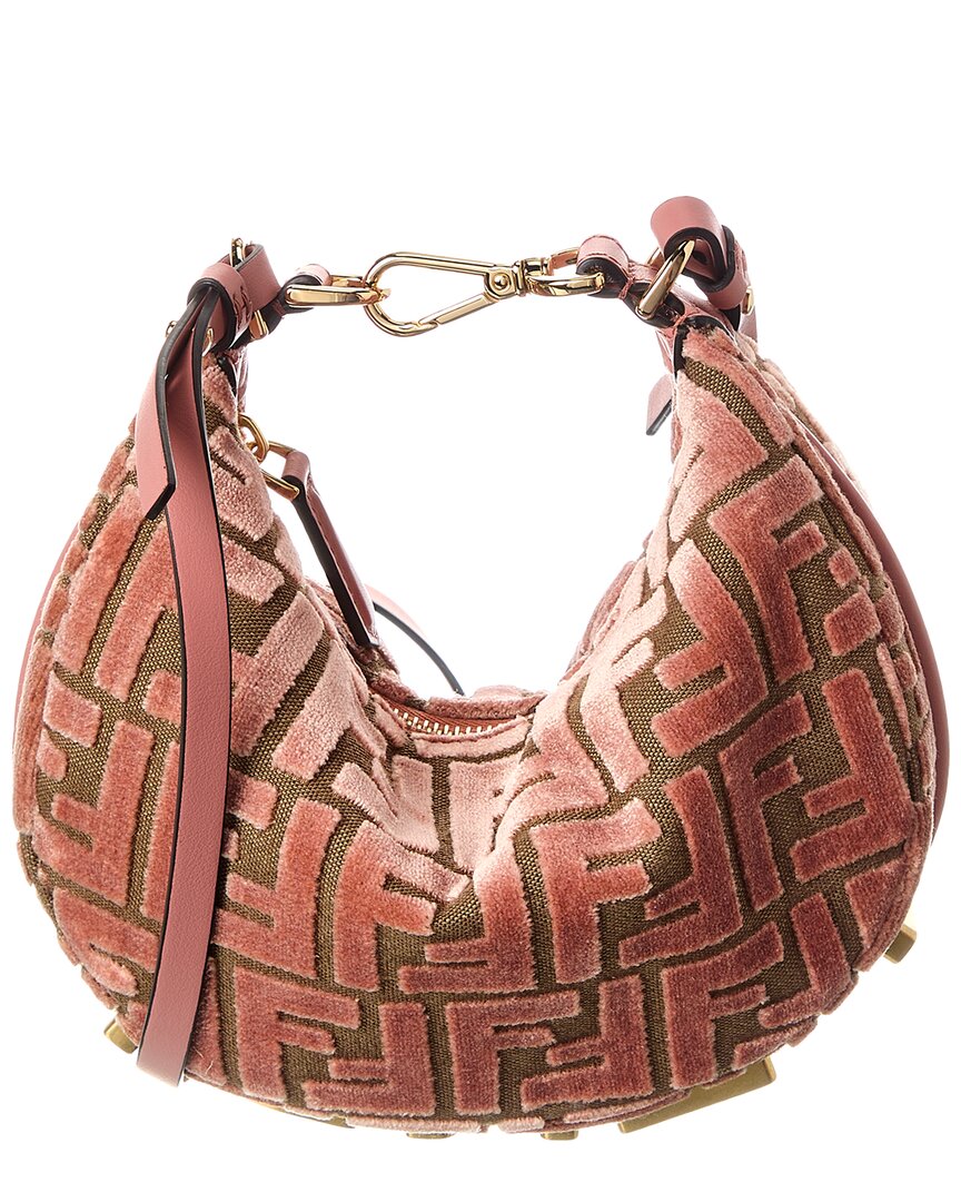 Fendi Fendigraphy Mini Ff Jacquard Velvet & Leather Hobo Bag – Bluefly
