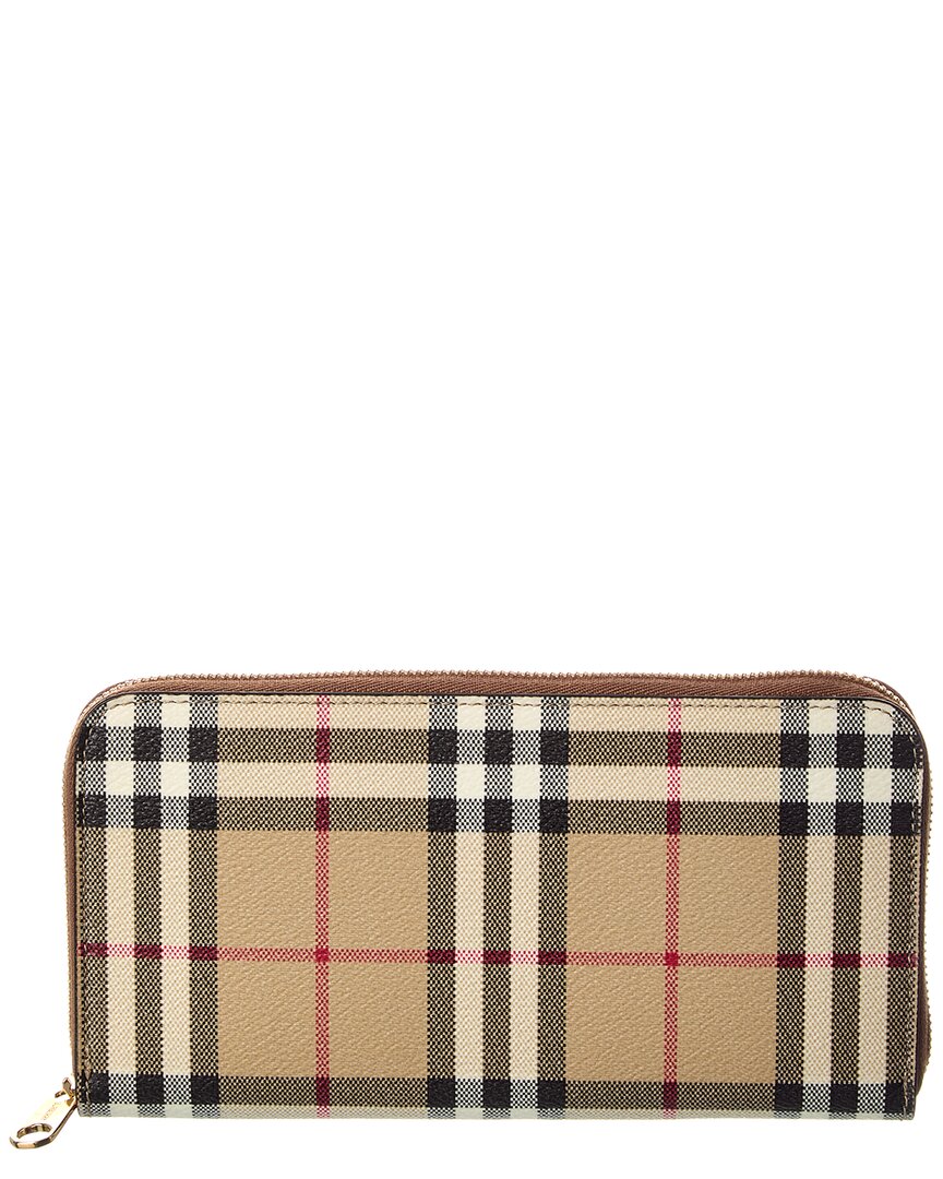 バーバリー　Burberry サイフ　財布　Wallet Burberry Check E-Canvas Zip Around Wallet – Bluefly