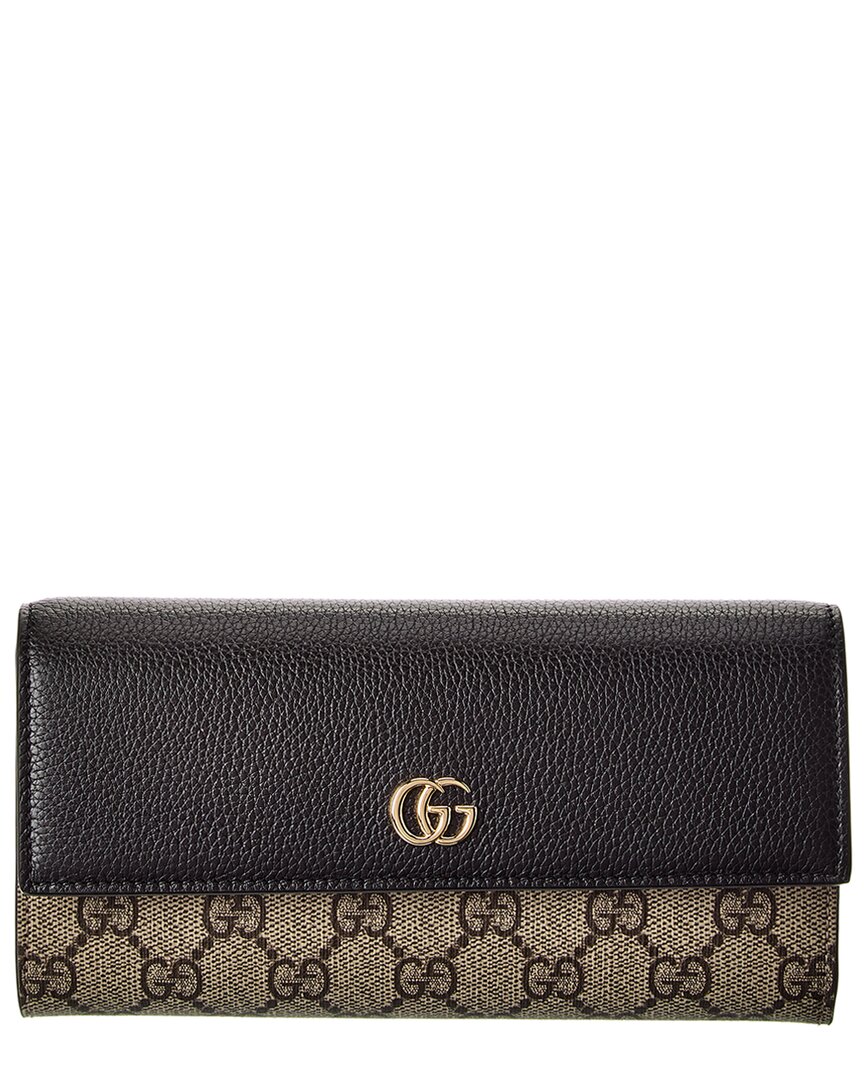 Gucci Gg Marmont Gg Supreme Canvas & Leather Continental Wallet